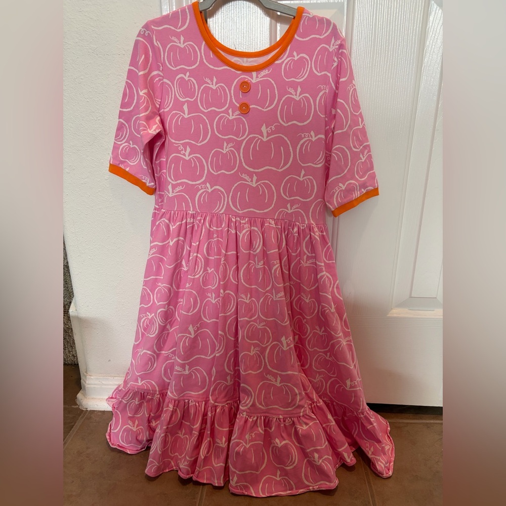 Eleanor Rose Pink Pumpkin Ruffle Dress Size 14-16